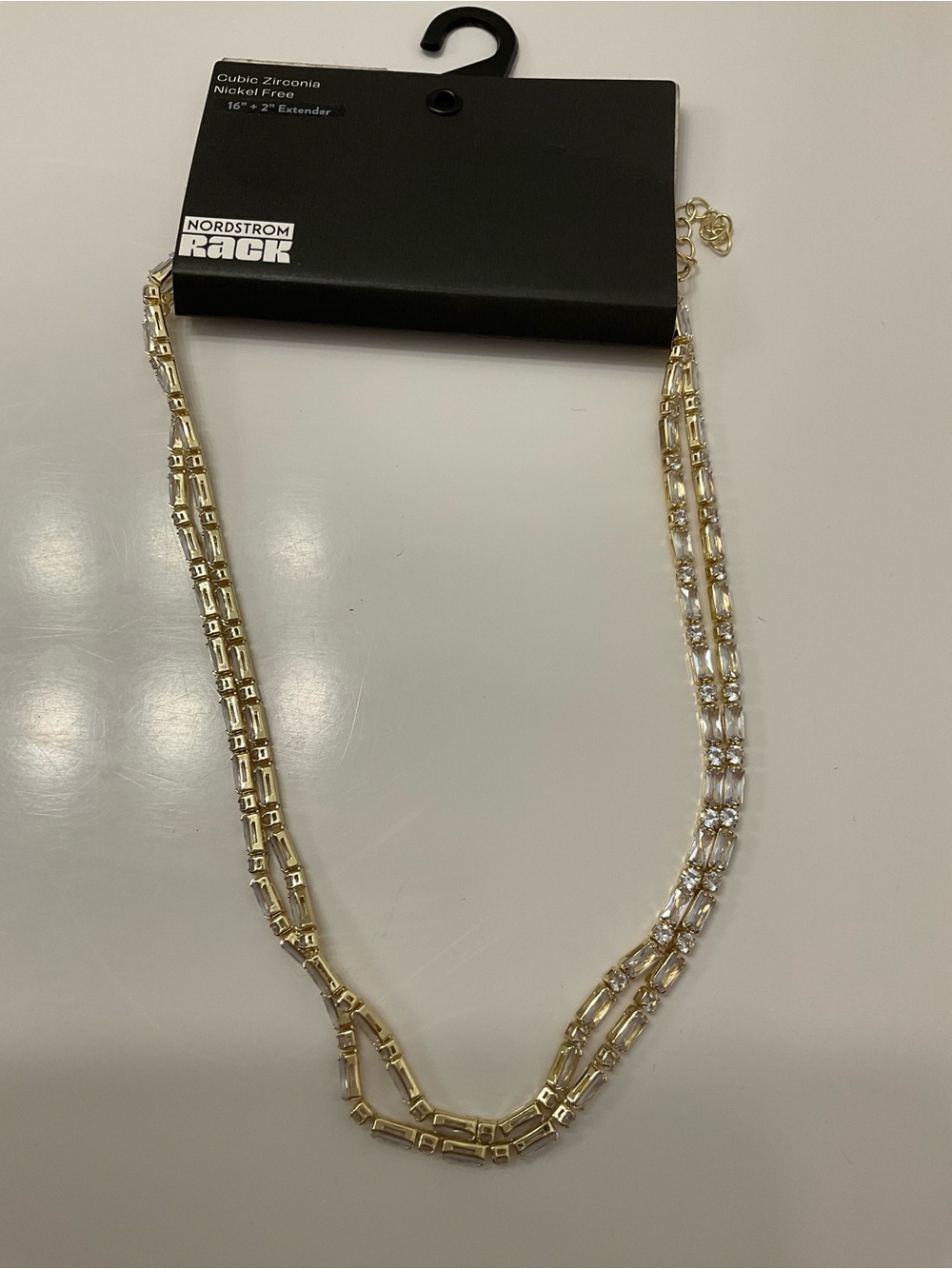 NWT NORDSTROM RACK Round & Baguette Cut Cubic Zirconia Collar Necklace - Picture 2 of 3